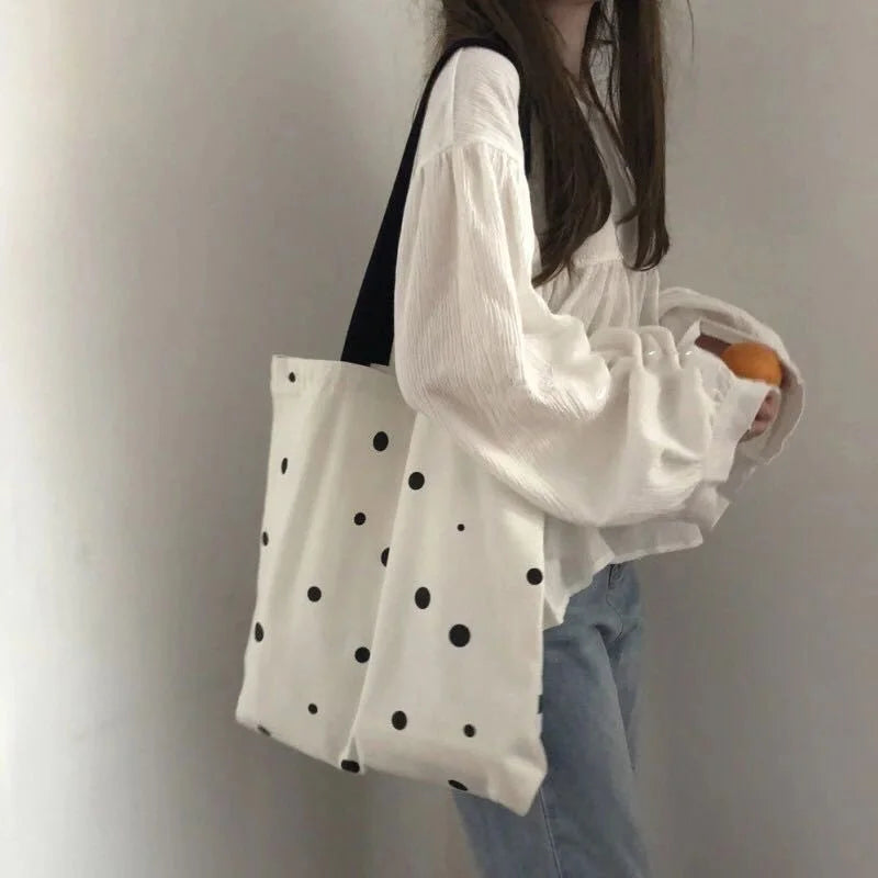 Women Shoulder Bags Dot Printed Large Capacity School Students Casual All-match