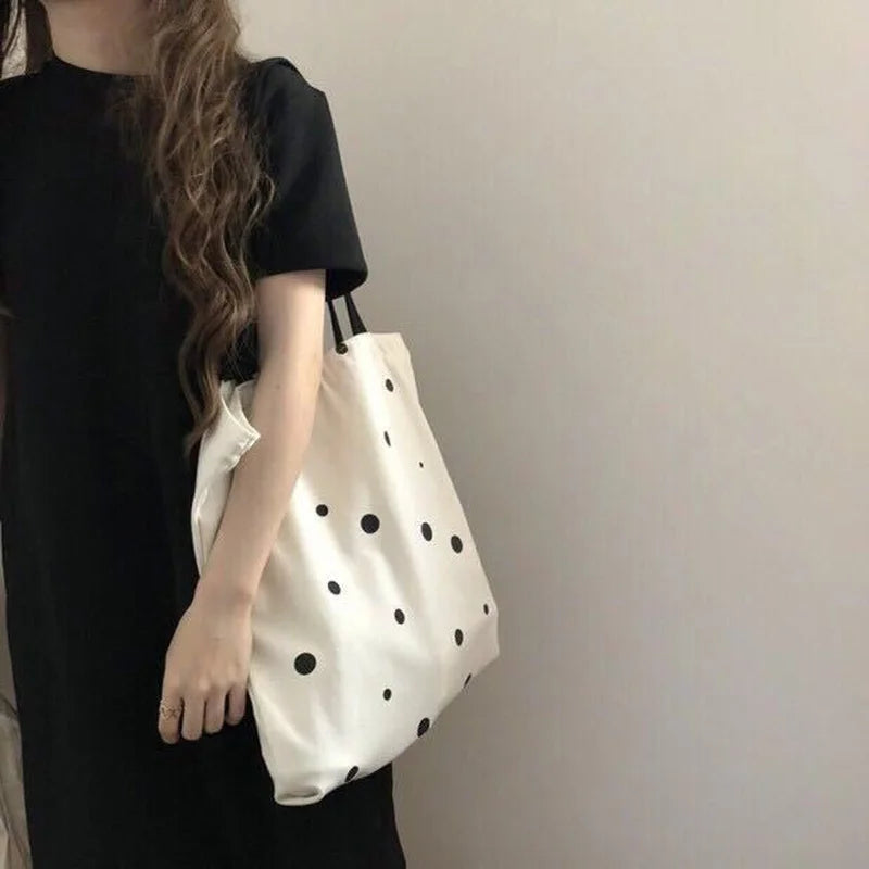 Women Shoulder Bags Dot Printed Large Capacity School Students Casual All-match