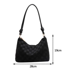 Plaid Shoulder Bag Women Underarm Tie Messenger Crossbody Purse