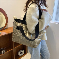 Thread Shoulder Bags Large Capacity Handbags Winter Daily Totes Female