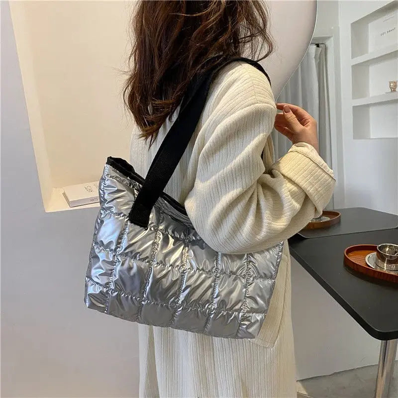 Thread Shoulder Bags Large Capacity Handbags Winter Daily Totes Female