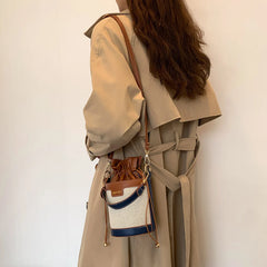 Women Shoulder Bags PU Leather Messenger Bag Drawstring Casual Crossbody Bags