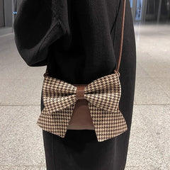 Women Shoulder Bags Big Bow Handbag Purse Lady Zipper Casual Messenger