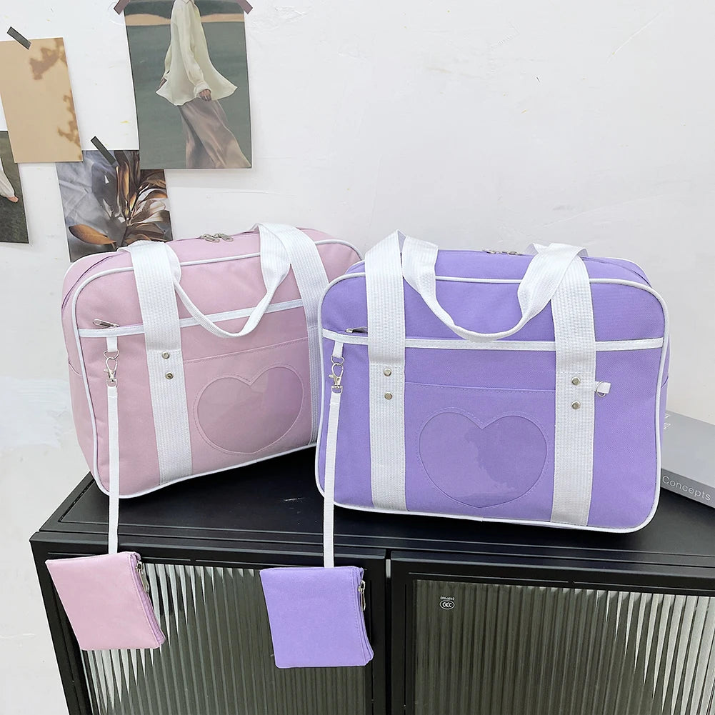 Fashionable Canvas Folding Bags Large Capacity Travel Training Handbags