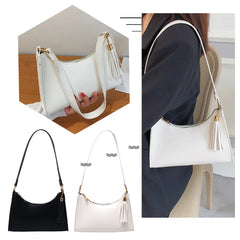 Fashionable PU Leather Women Shoulder Bags with Tassels