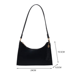 Fashionable PU Leather Women Shoulder Bags with Tassels