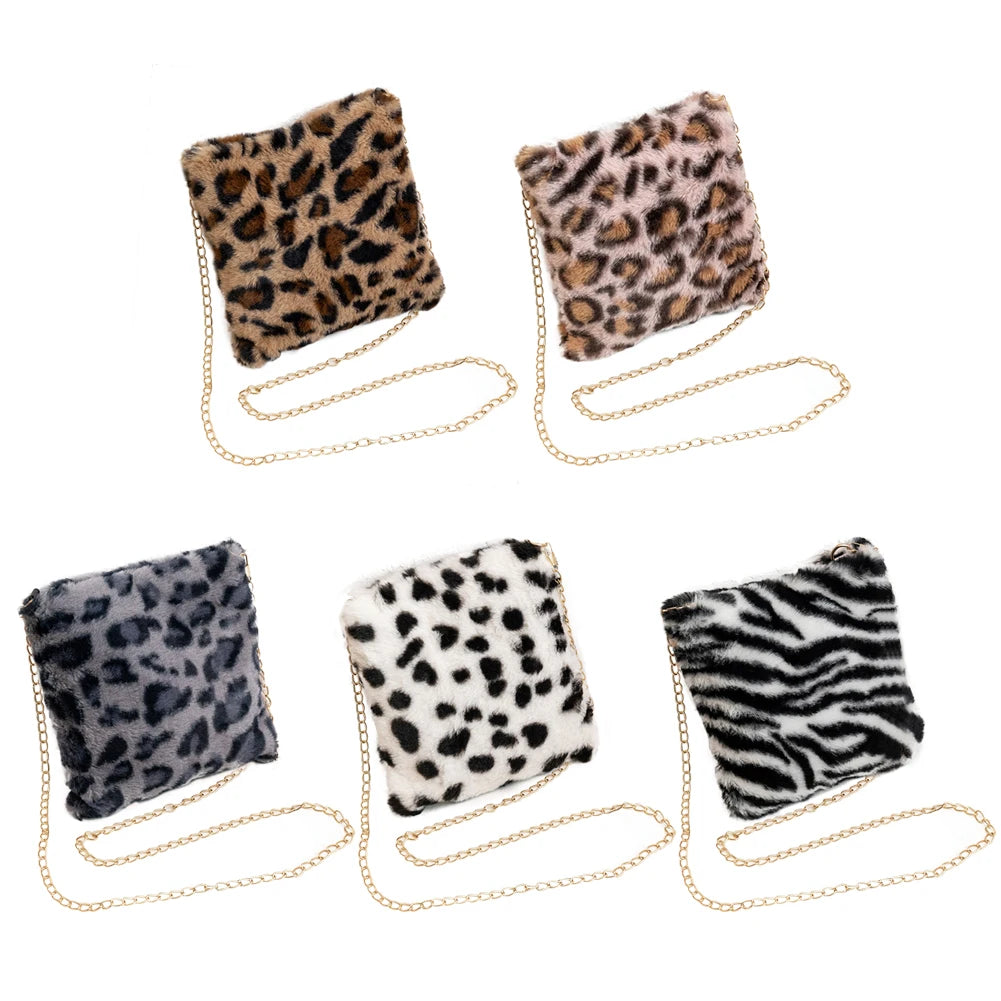 Leopard Pattern Messenger Bag Mini Mobile Phone Handbags
