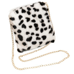 Leopard Pattern Messenger Bag Plush Shopping Bags for Lady
