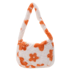 Fluffy Flower Pattern Shoulder Bag