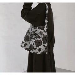 Vintage Floral Embroidery Shoulder Bag Canvas Tote