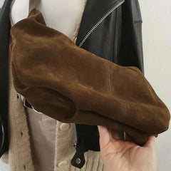 Vintage Frosted Shoulder Bag Classic Underarm Large Capacity