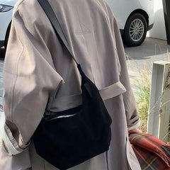 Vintage Frosted Shoulder Bag Classic Underarm Large Capacity