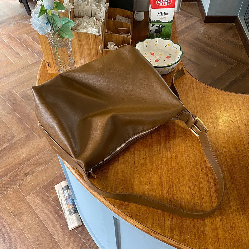 Women Shoulder Bags Soft PU Leather Crossbody Handbags Lady Winter Hobo