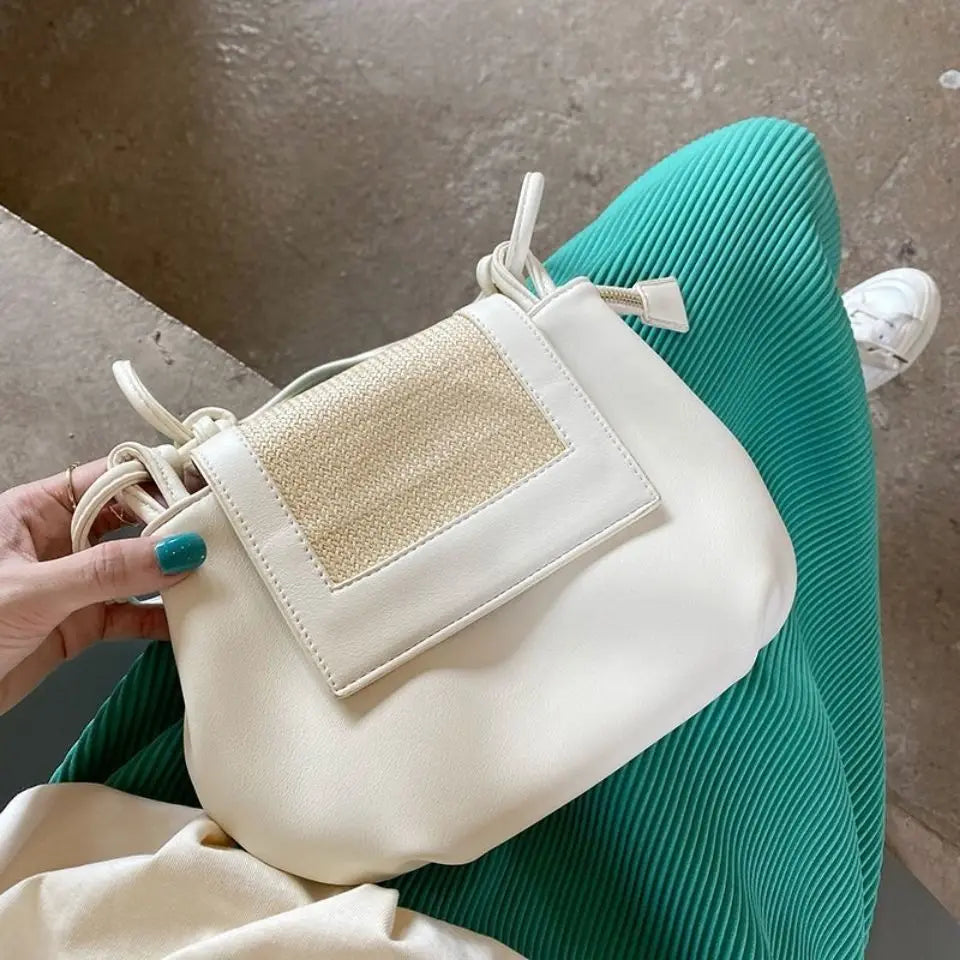 Women Shoulder Bags Pleated Hobos Cross-body PU Leather Handbags