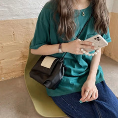 Women Shoulder Bags Pleated Hobos Cross-body PU Leather Handbags OL Fairy