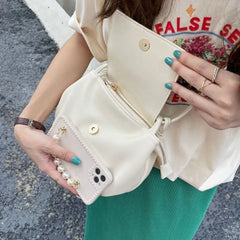 Women Shoulder Bags Pleated Hobos Cross-body PU Leather Handbags