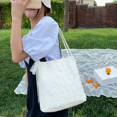 Sweet Lace Floral Shoulder Bag with Ribbons