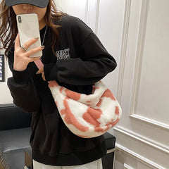 Cow Pattern Print Shoulder Bag for Women