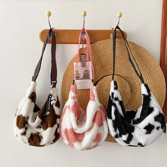 Cow Pattern Print Shoulder Bag for Women