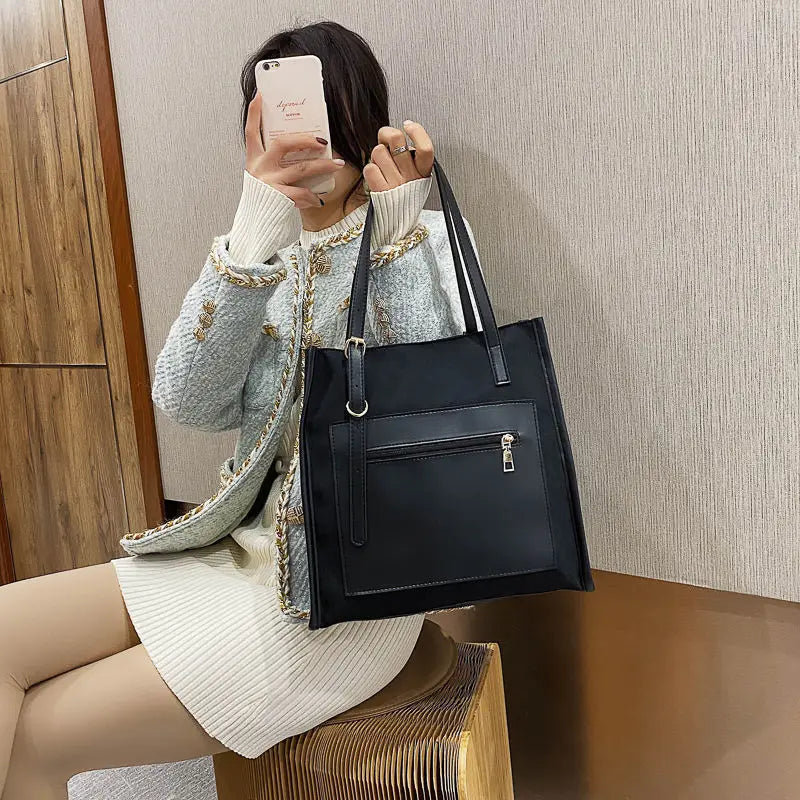 Women Shoulder Bags Large Capacity Patchwork Casual Tote Shopping Bags