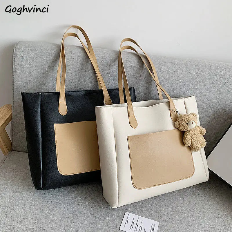Women Shoulder Bags Large Capacity Patchwork Ladies Business Casual Totes
