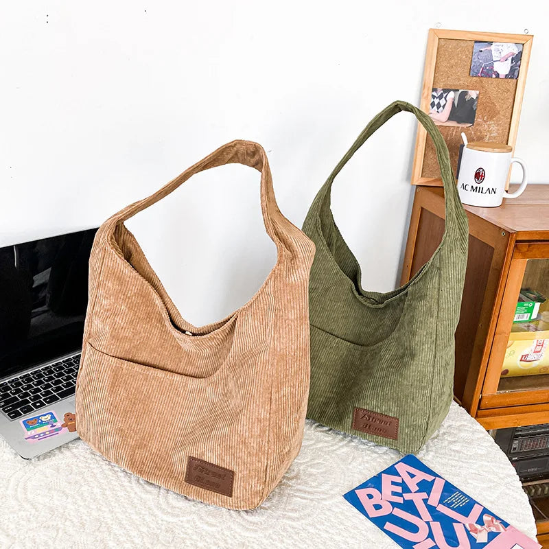 Casual Canvas Shoulder Bag Women Girls School Large Capacity Handba