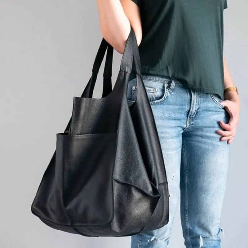 Large Capacity Women Shoulder Bag Soft PU Leather Handbag Totes Shopping Bag