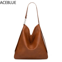 Soft PU Leather Women Shoulder Bag Large Capacity Casual Totes Lady Shopping Bag
