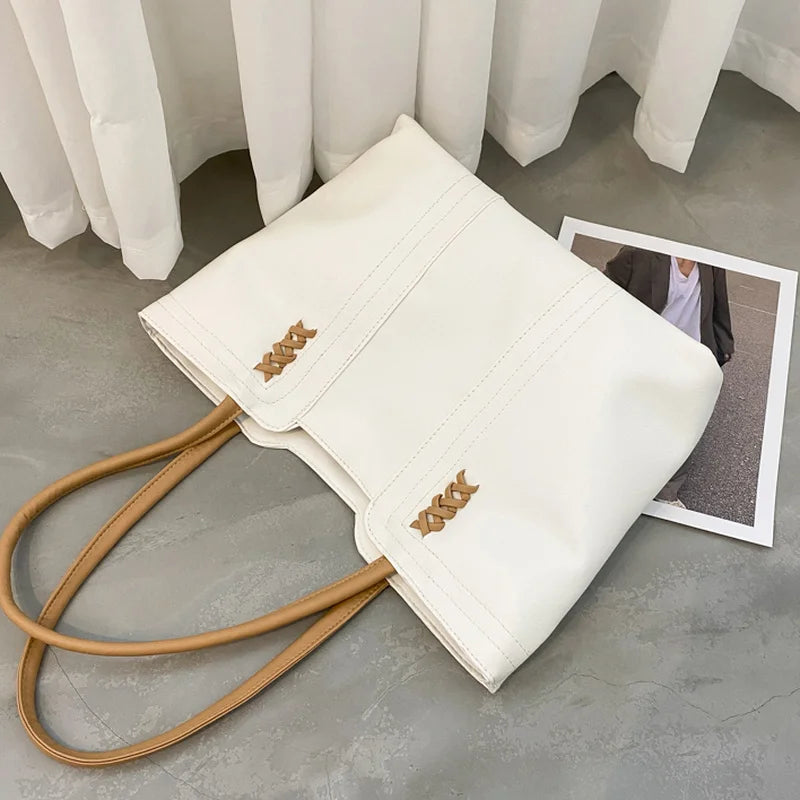 Women Shoulder Bags Large Capacity Zipper Shopping Totes Daily All-match