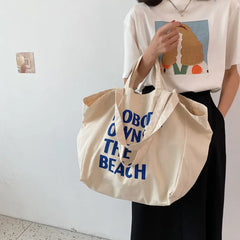 Canvas Tote Bag Women Shoulder Bags Student Casual Large Capacity