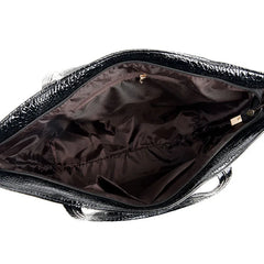 Crocodile Shoulder Bag PU Leather Female Tote Silver Handbag