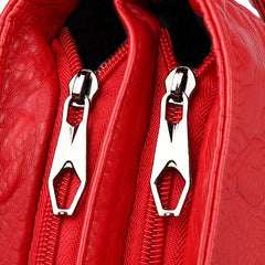 Pleated Leather Shoulder Bag Large Capacity Crossbody Messenger Bag