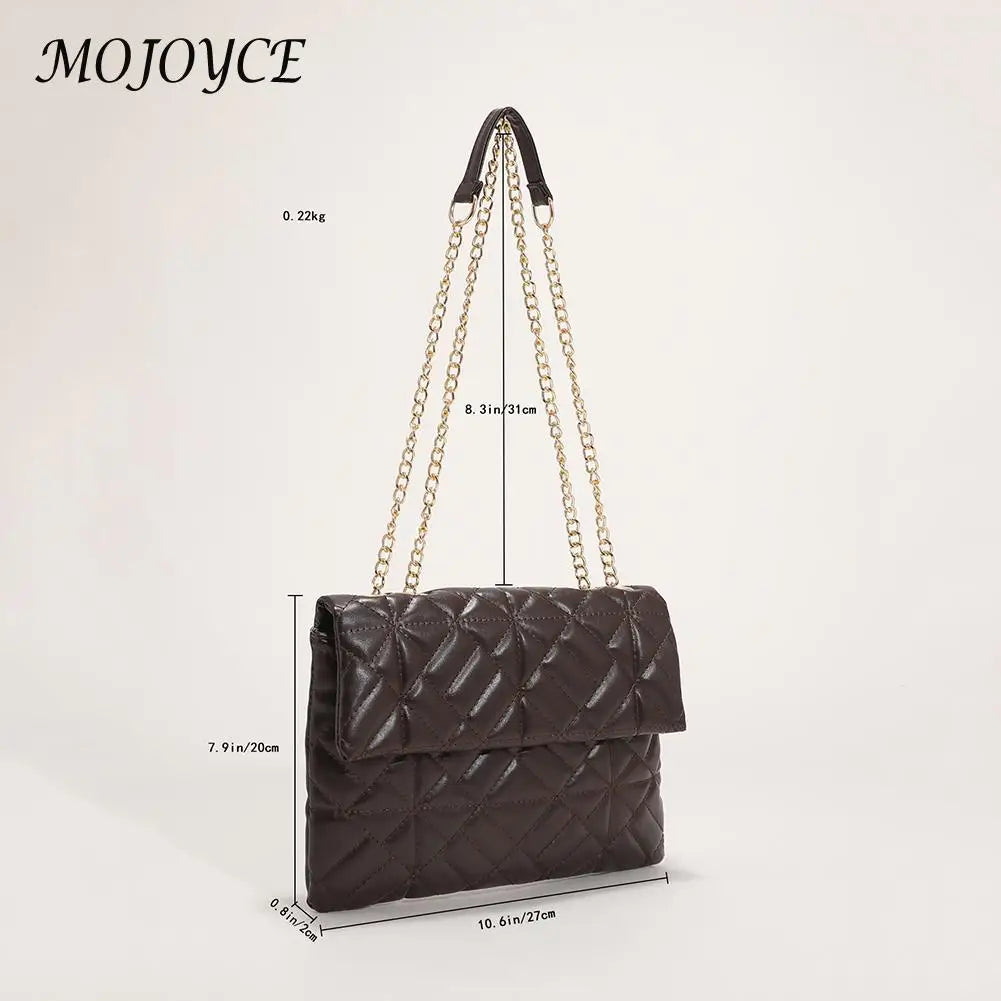 Women Shoulder Bags Metal Chain PU Leather Crossbody Bag