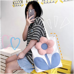 Floral Style Large Women Shoulder Bags Nylon Tote Handbags