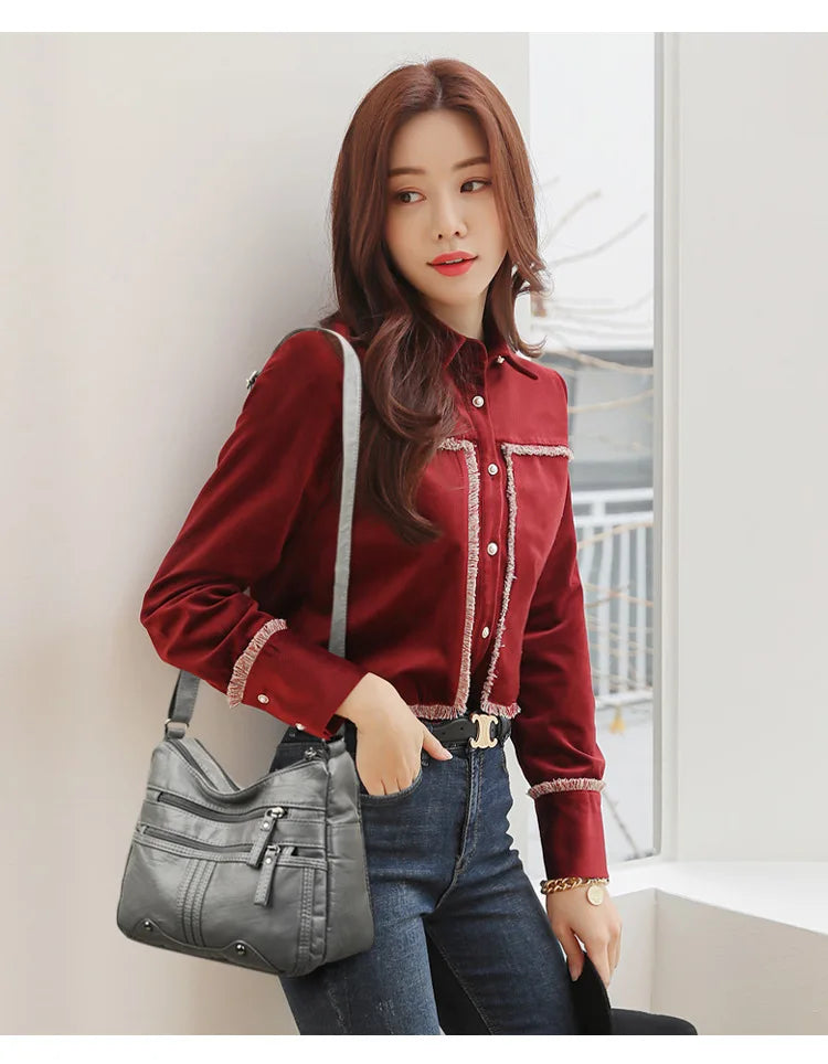 Women Shoulder Bags PU Leather Bag For Girl Female Ladies Handbags High Capacity