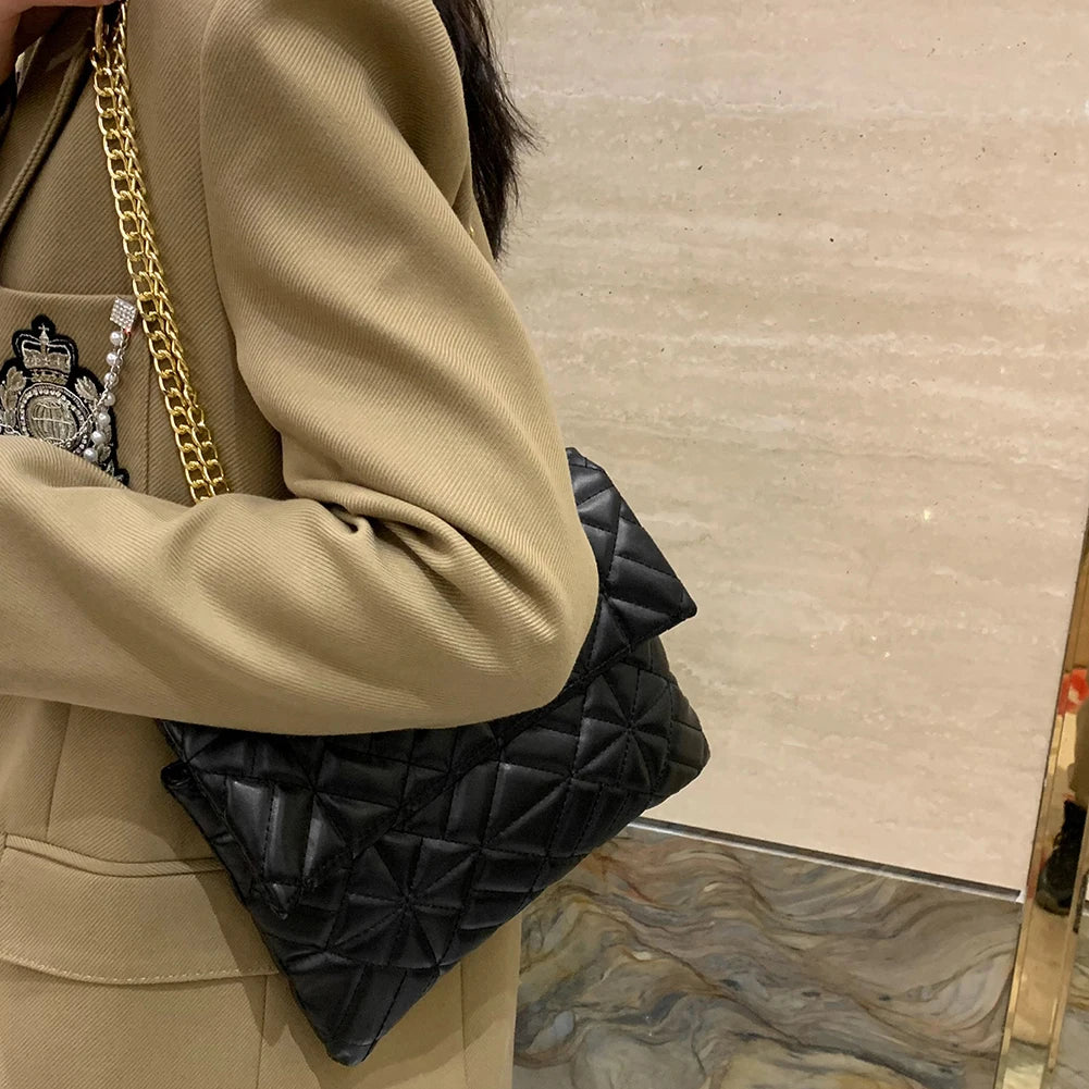 Women Shoulder Bags PU Leather Chain Crossbody Tote Female Diamond Lattice