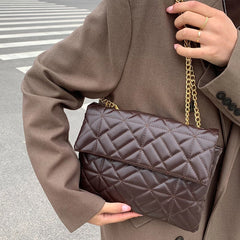 Women Shoulder Bags PU Leather Chain Crossbody Tote Female Diamond Lattice