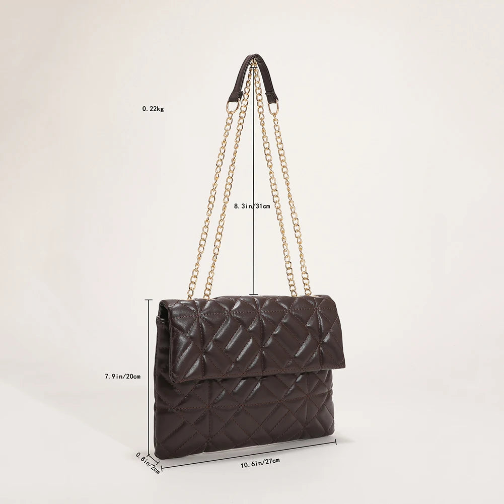 Women Shoulder Bags PU Leather Chain Crossbody Tote Female Diamond Lattice