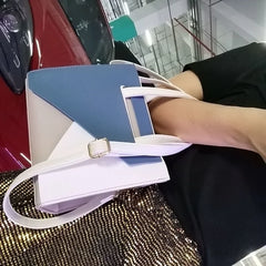 Women Shoulder Bags PU Leather Patchwork Stylish Big Capacity Flaps Handle
