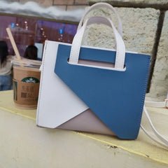 Women Shoulder Bags PU Leather Patchwork Stylish Big Capacity Flaps Handle