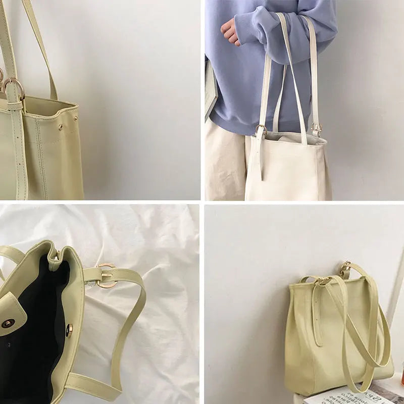 Women Shoulder Bags PU Leather Totes Big Capacity All-match Handbags
