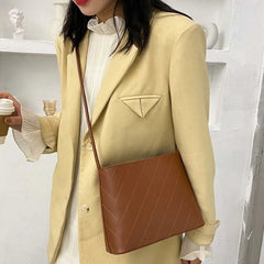 Vintage Diamond Lattice Shoulder Bag Women PU Zipper Handbag Cross-body Pouch