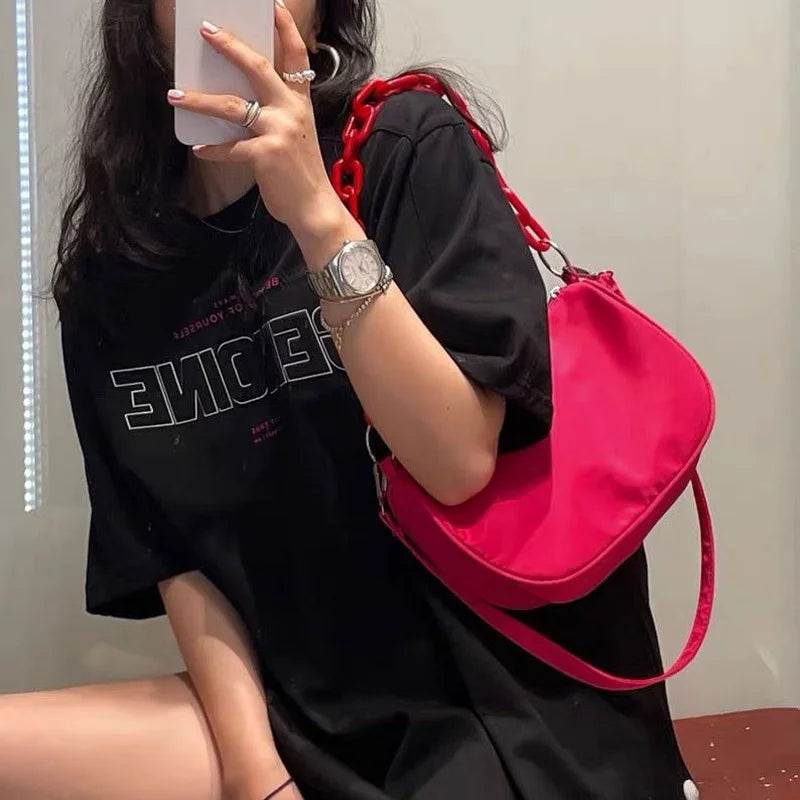 Women Shoulder Bags Rhodo Solid PopularTwo Straps Female Handbags