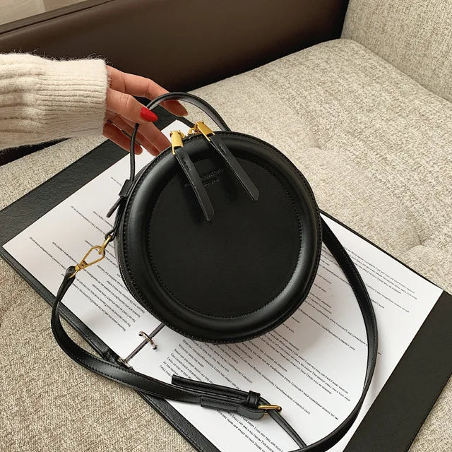 Round Shoulder Bags for Women Small Crossbody Bags PU Leather Handbags