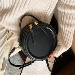 Round Shoulder Bags for Women Small Crossbody Bags PU Leather Handbags