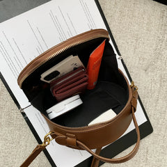 Round Shoulder Bags for Women Small Crossbody Bags PU Leather Handbags