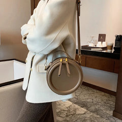 Round Shoulder Bags for Women Small Crossbody Bags PU Leather Handbags