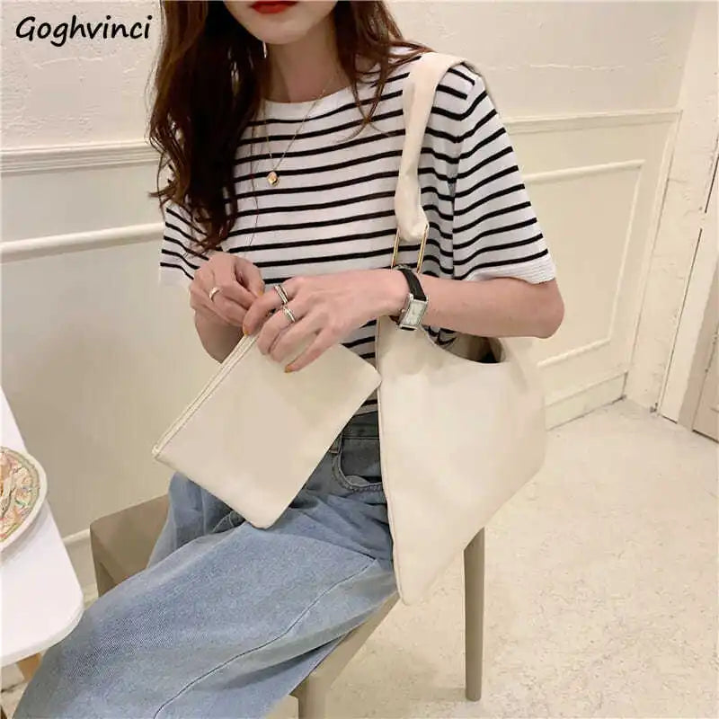 Vintage Women Shoulder Bag Soft PU Leather Large Capacity
