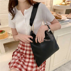 Vintage Women Shoulder Bag Soft PU Leather Large Capacity
