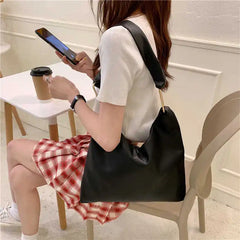 Vintage Women Shoulder Bag Soft PU Leather Large Capacity